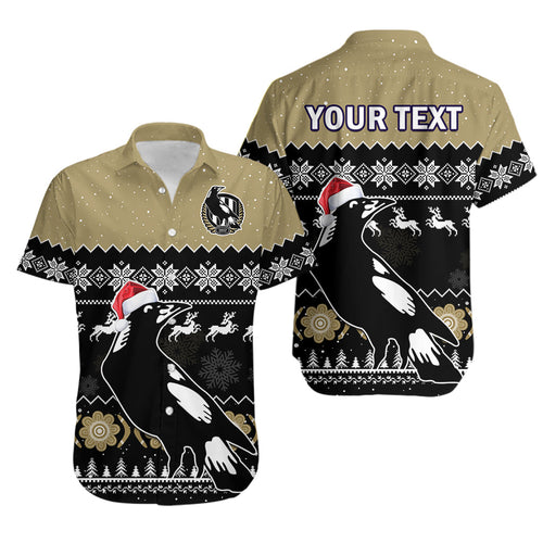custom-personalised-collingwood-football-hawaiian-shirt-magpies-indigenous-merry-christmas
