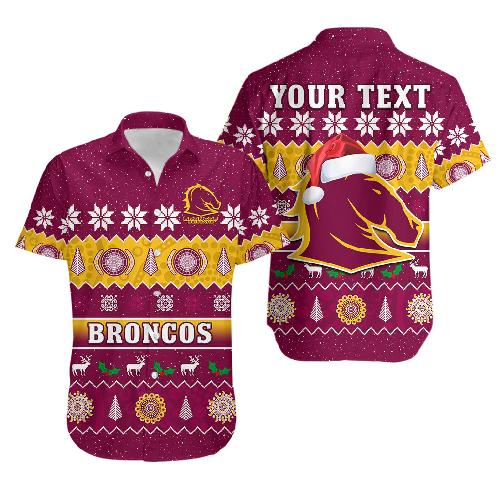 custom-personalised-broncos-christmas-hawaiian-shirt-brisbane-aboriginal-art-merry-xmas