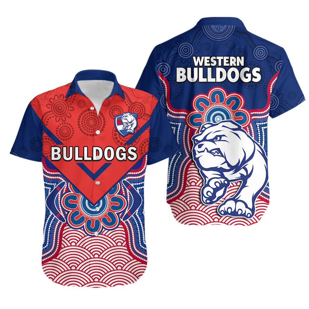 bulldogs-football-hawaiian-shirt-western-doggies-aboriginal-art