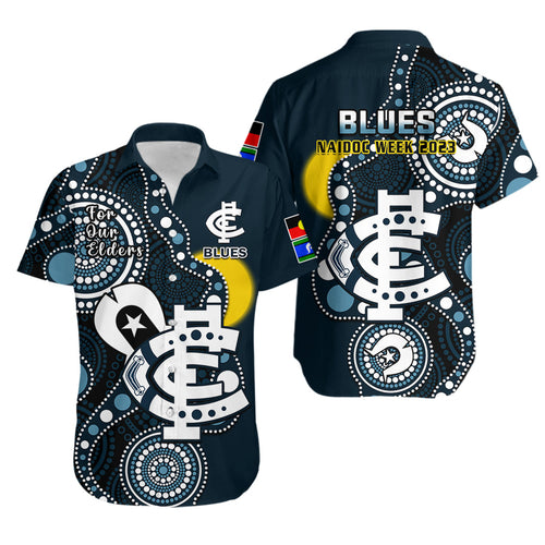 carlton-football-naidoc-2023-hawaiian-shirt-blues-for-our-elders-indigenous-art