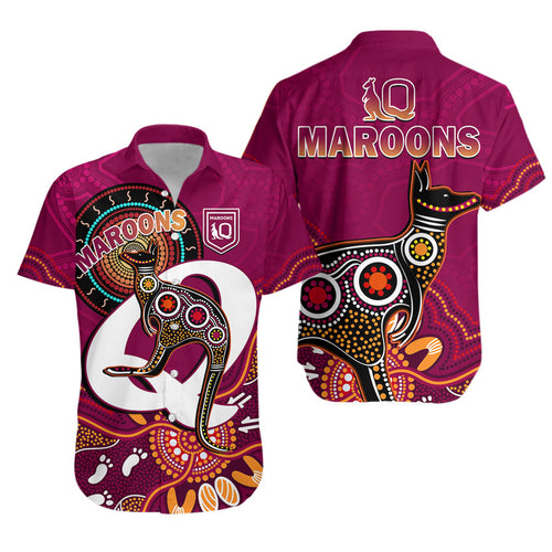 maroons-rugby-hawaiian-shirt-queensland-kangaroo-aboriginal-dot-paintings