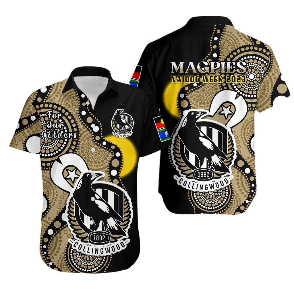 collingwood-football-naidoc-2023-hawaiian-shirt-magpies-for-our-elders-indigenous-art