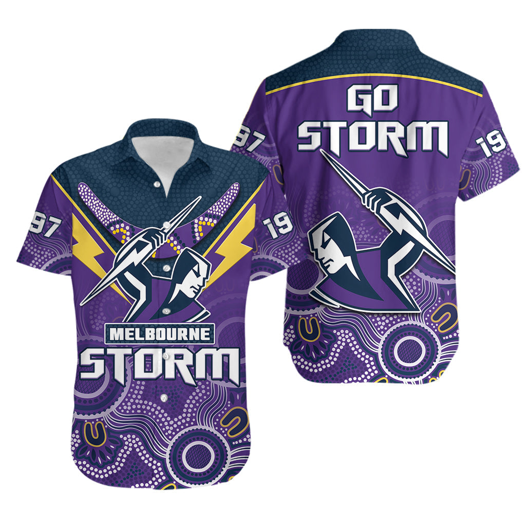 melbourne-storm-rugby-hawaiian-shirt-indigenous-boomerang-gradient-style