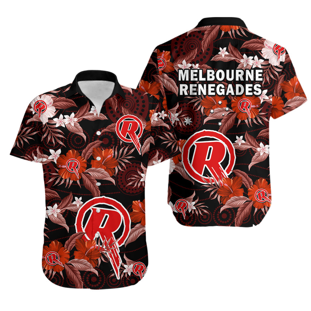 melbourne-renegades-cricket-hawaiian-shirt-aboriginal-art-mix-tropical-flowers