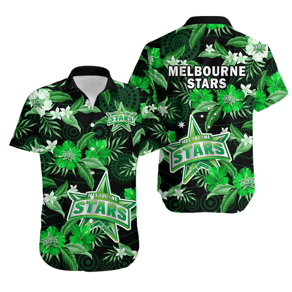 melbourne-stars-cricket-hawaiian-shirt-aboriginal-art-mix-tropical-flowers