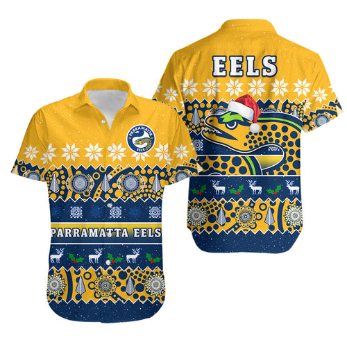parramatta-eels-christmas-hawaiian-shirt-parra-aboriginal-art-merry-xmas
