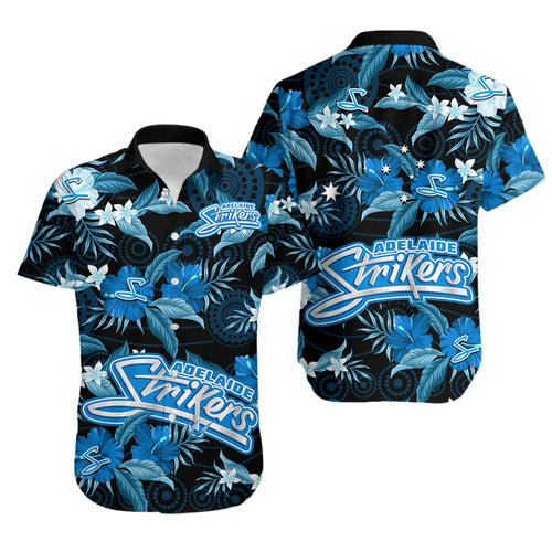 adelaide-strikers-cricket-hawaiian-shirt-aboriginal-art-mix-tropical-flowers