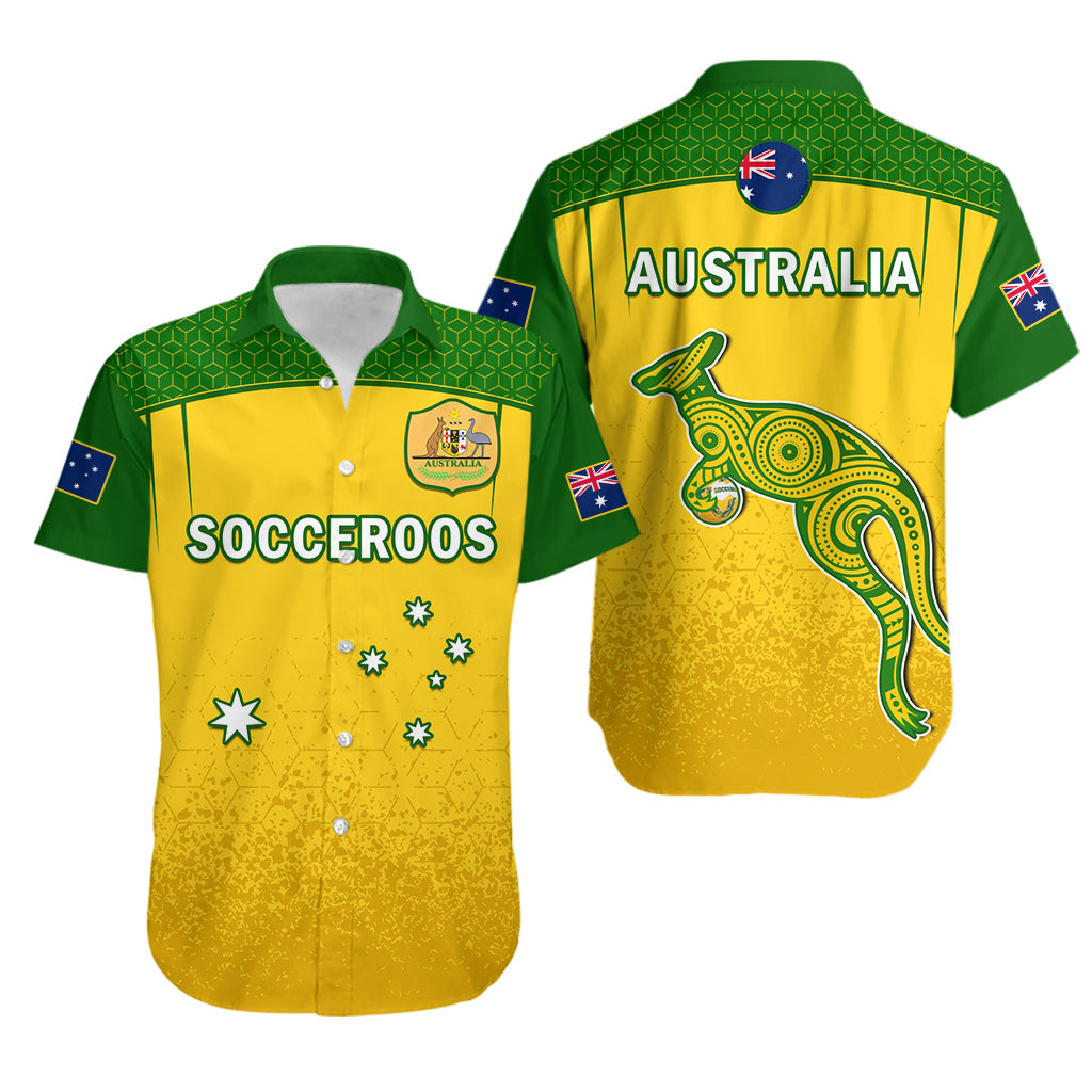 australia-soccer-hawaiian-shirt-socceroos-dots-kangaroo-simple-style