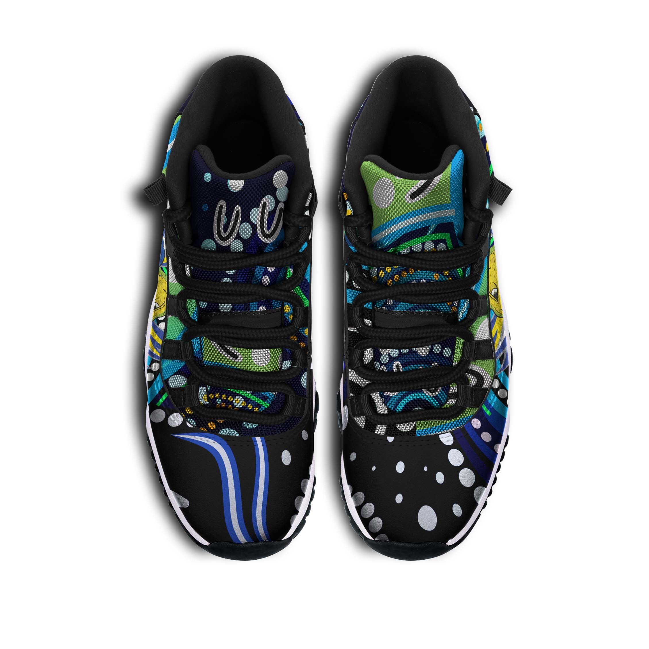 eels-rugby-high-top-basketball-shoes-j11-eels-rugby-with-aboriginal-pattern-indigenous-sneakers-j11