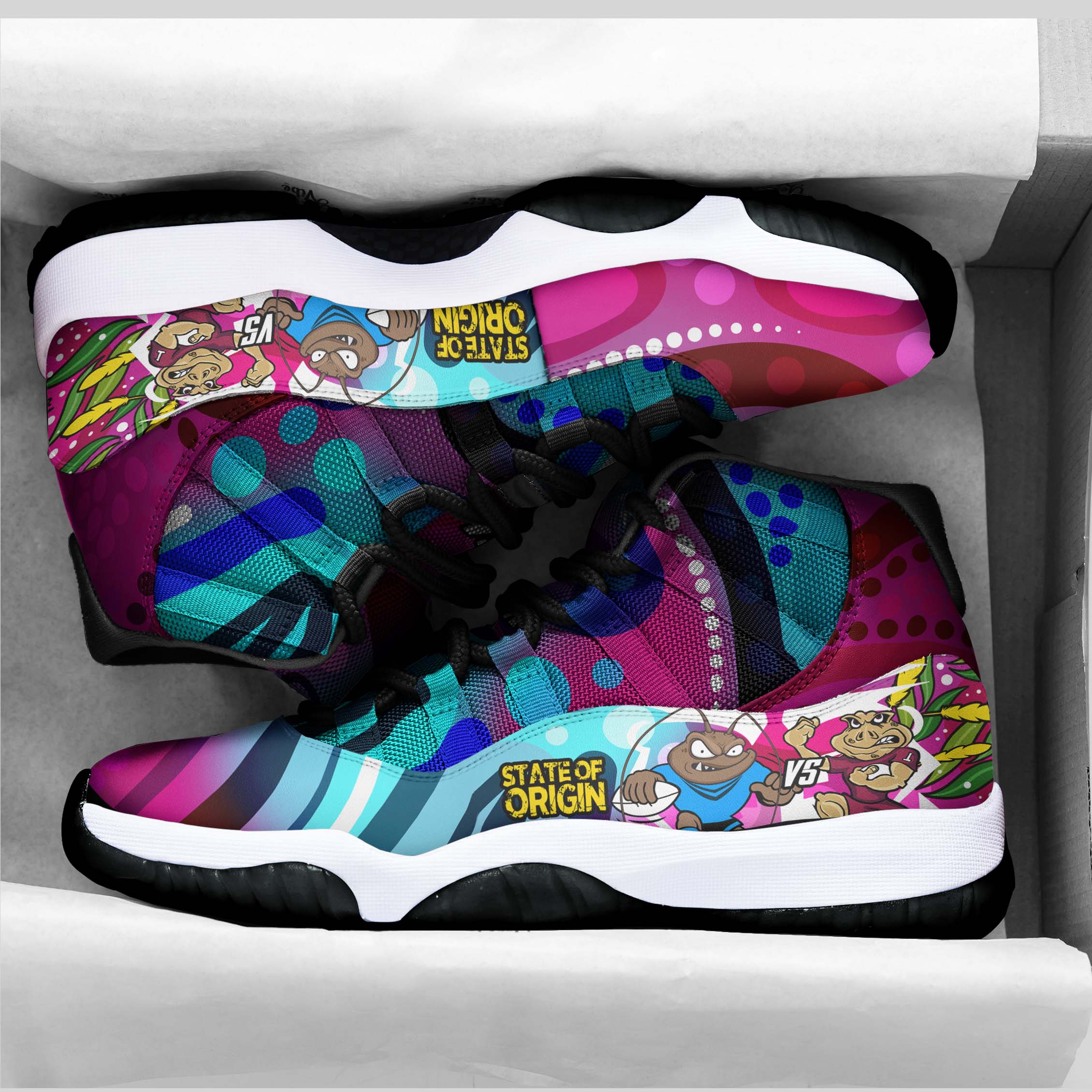 state-of-origin-rugby-league-high-top-basketball-shoes-j11-nsw-vs-qld-rugby-team-mascot-with-aboriginal-culture