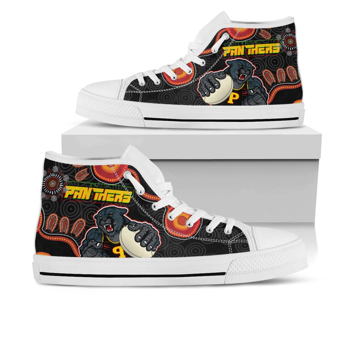 panthers-rugby-high-top-shoes-panthers-aboriginal-with-rugby-ball-indigenous-style-of-dot-painting-traditional