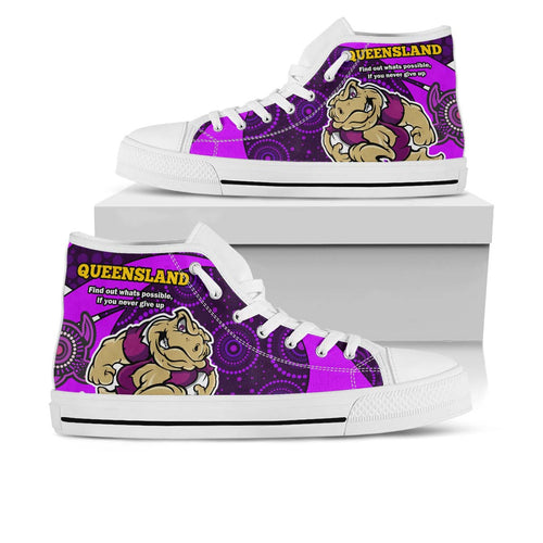 queensland-rugby-league-high-top-shoes-queensland-maroons-mascot-with-aboriginal-art-state-of-origin