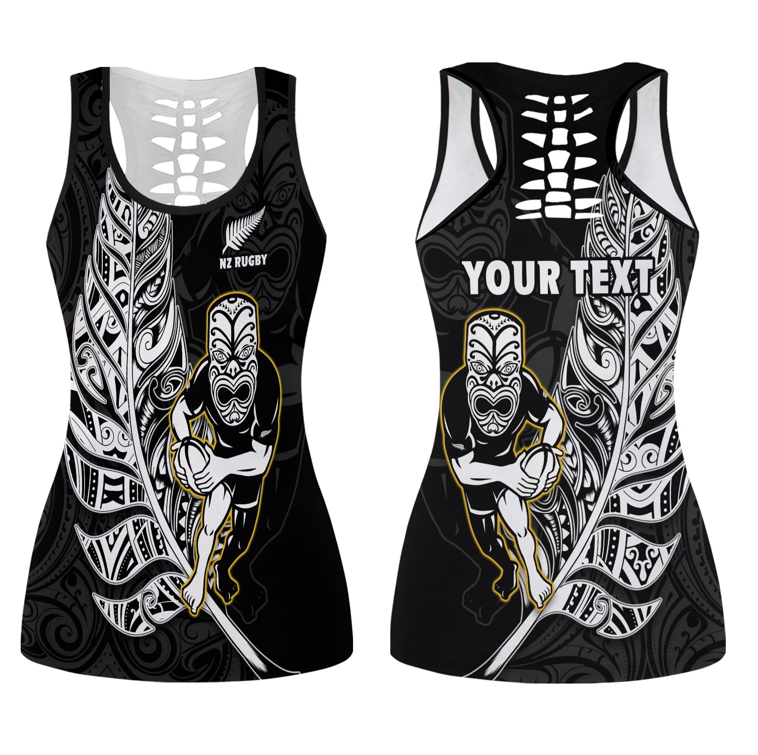 custom-personalised-new-zealand-silver-fern-rugby-hollow-tank-top-all-black-maori-version-black