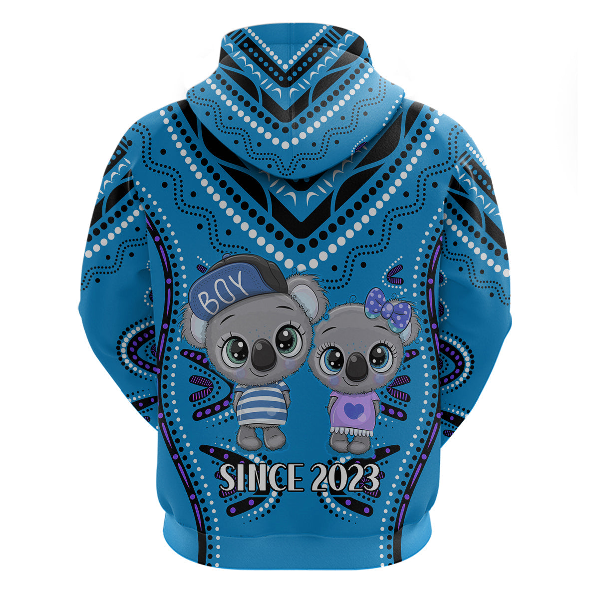 (Custom Personalised) Australia Valentine Cute Koala Couple Hoodie Aboriginal Valentine Blue LT13