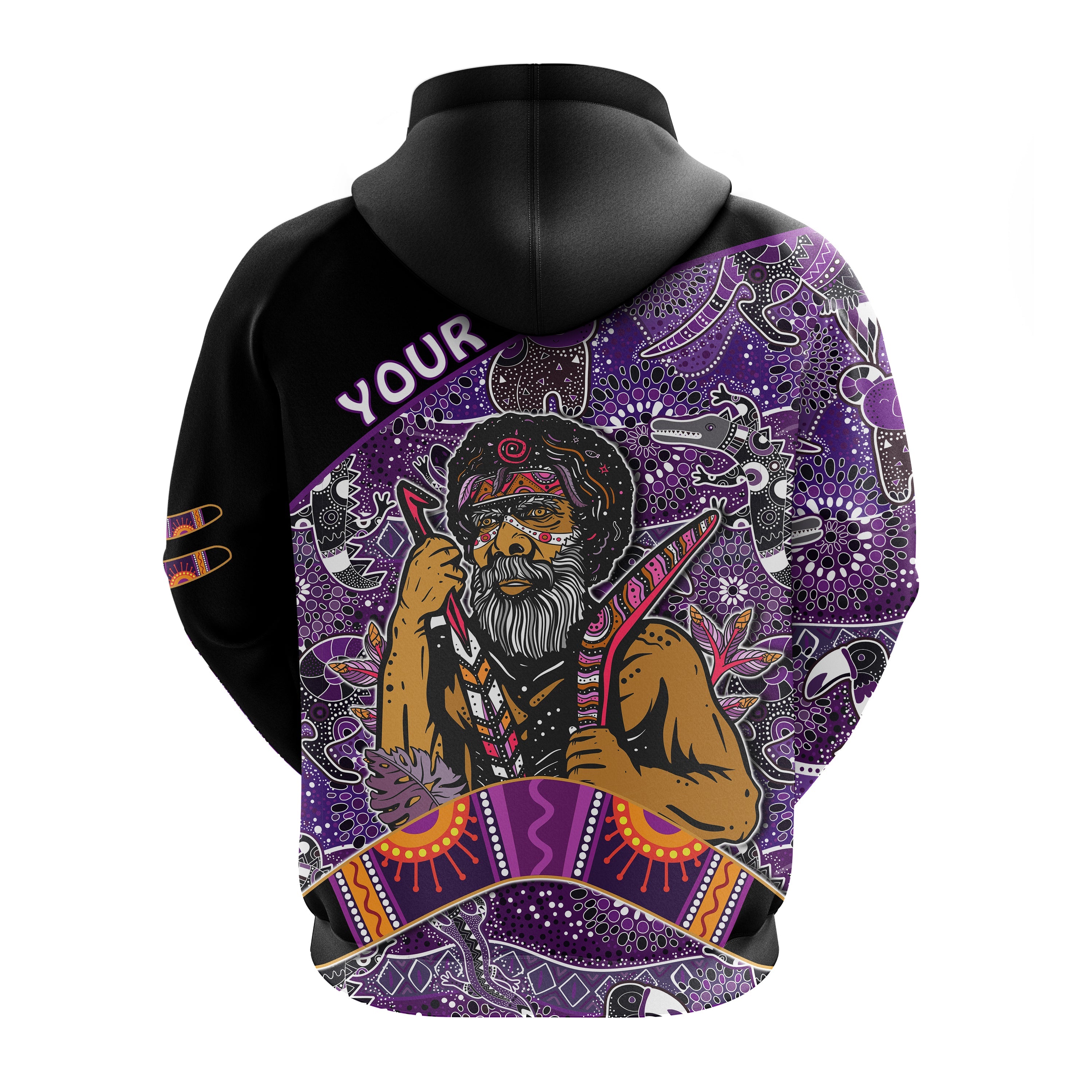 custom-personalised-australian-boomerang-hoodie-indigenous-australia-purple-graceful