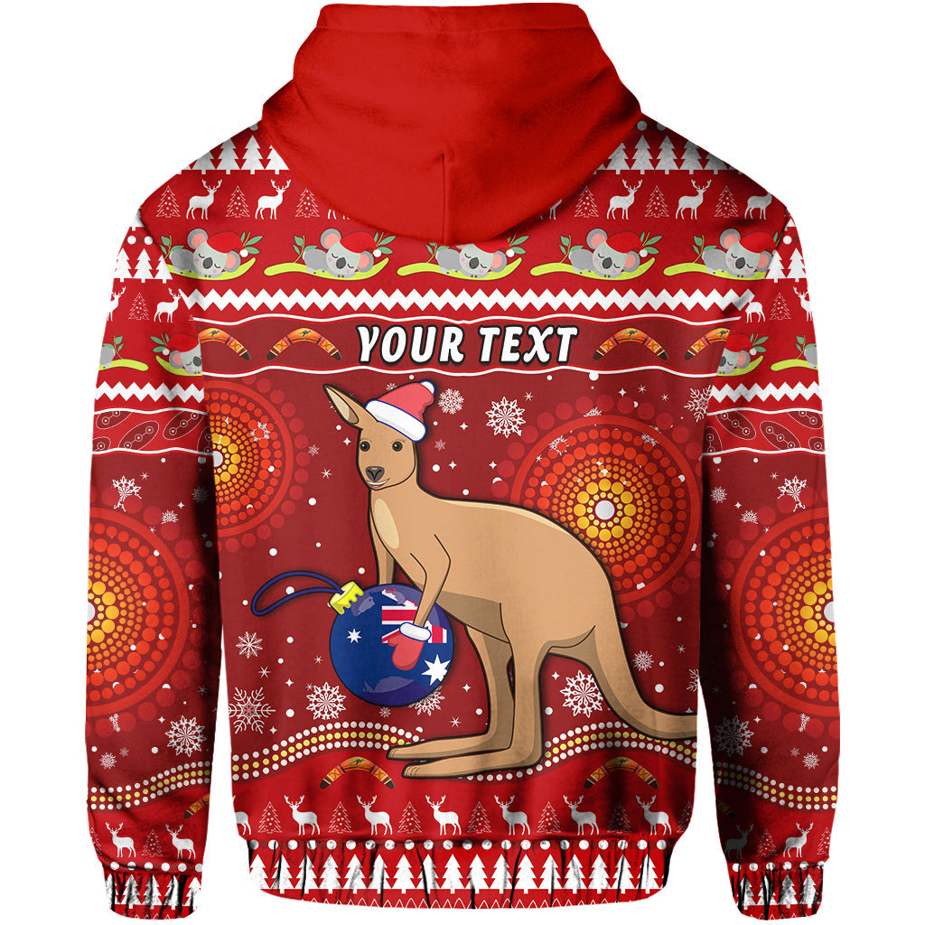 custom-personalised-australia-christmas-hoodie-aboriginal-kangaroo