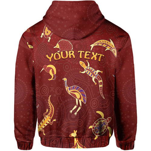 custom-personalised-aboriginal-art-hoodie-animals-australia-version-maroon