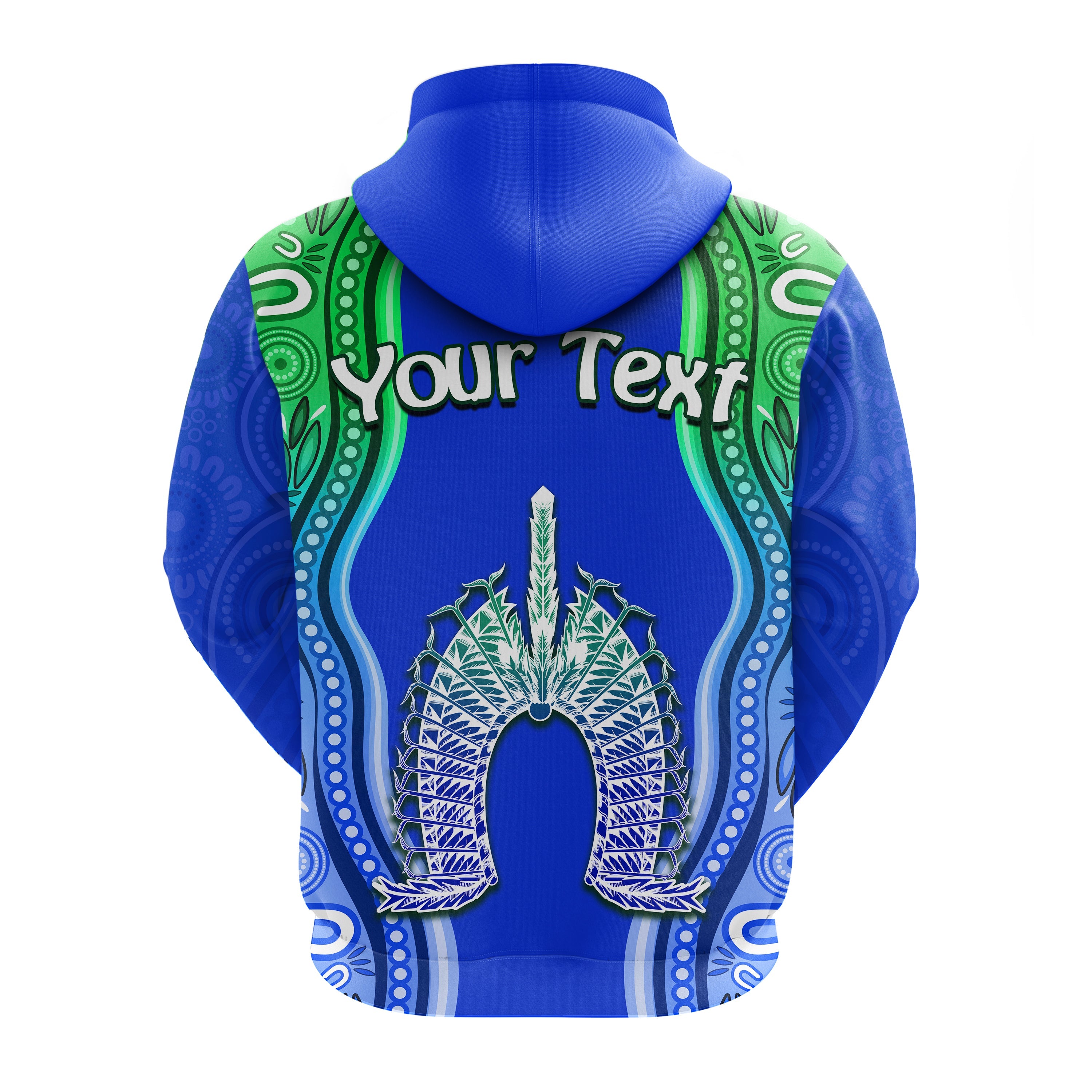 custom-personalised-torres-strait-islands-hoodie-the-dhari-mix-aboriginal-turtle-version-blue