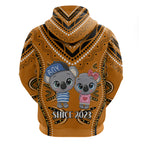 (Custom Personalised) Australia Valentine Cute Koala Couple Hoodie Aboriginal Valentine Orange LT13