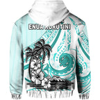 (TINOMANA) Hoodie - The Flow Of The Ocean Green White LT13