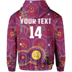 (Custom Text And Number) Brisbane Football Hoodie Indigenous Pattern Go Lions Unique Version LT14