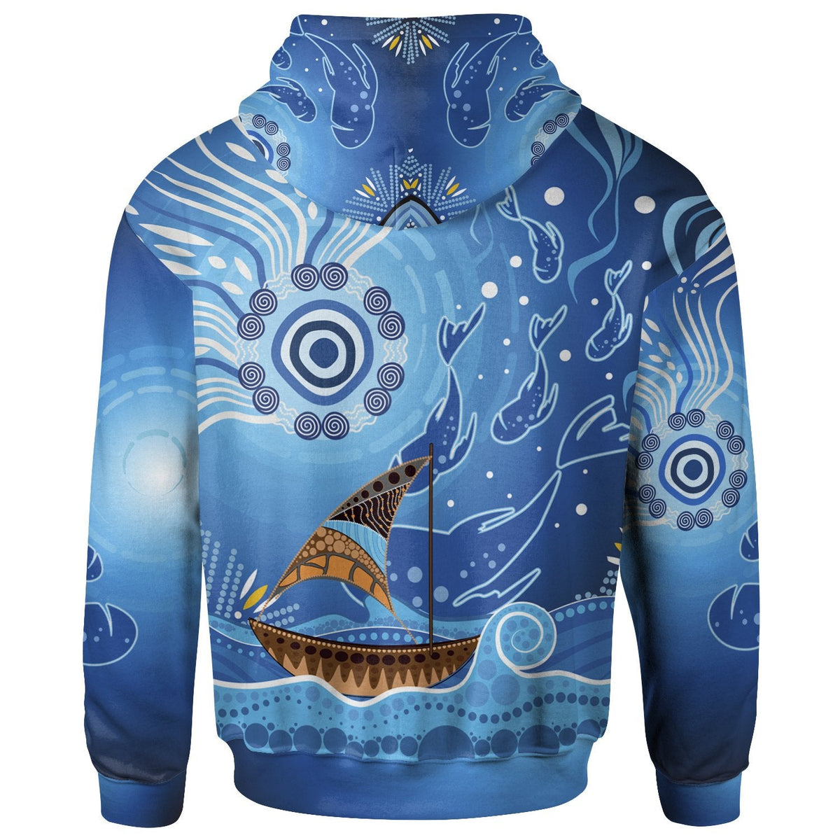 hoodie-aboriginal-view-sea-with-fish-and-boat