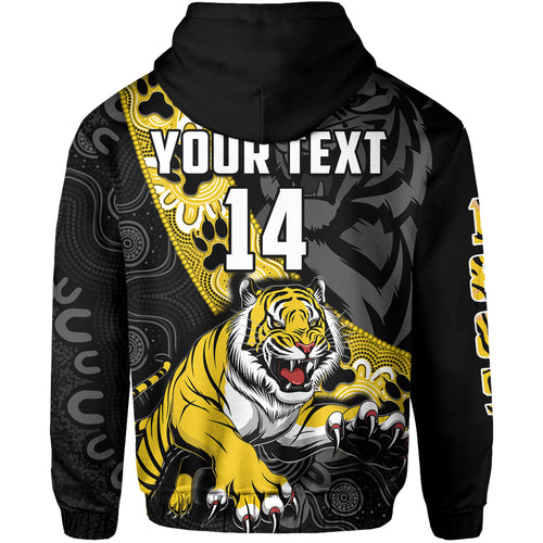 (Custom Text And Number) Richmond Football Hoodie Tigers 1885 Indigenous Basic Style LT14