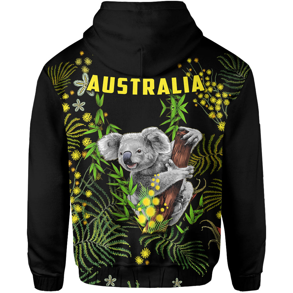 golden-wattle-zip-hoodie-koala-australia-acacia-pycnantha-version-simple