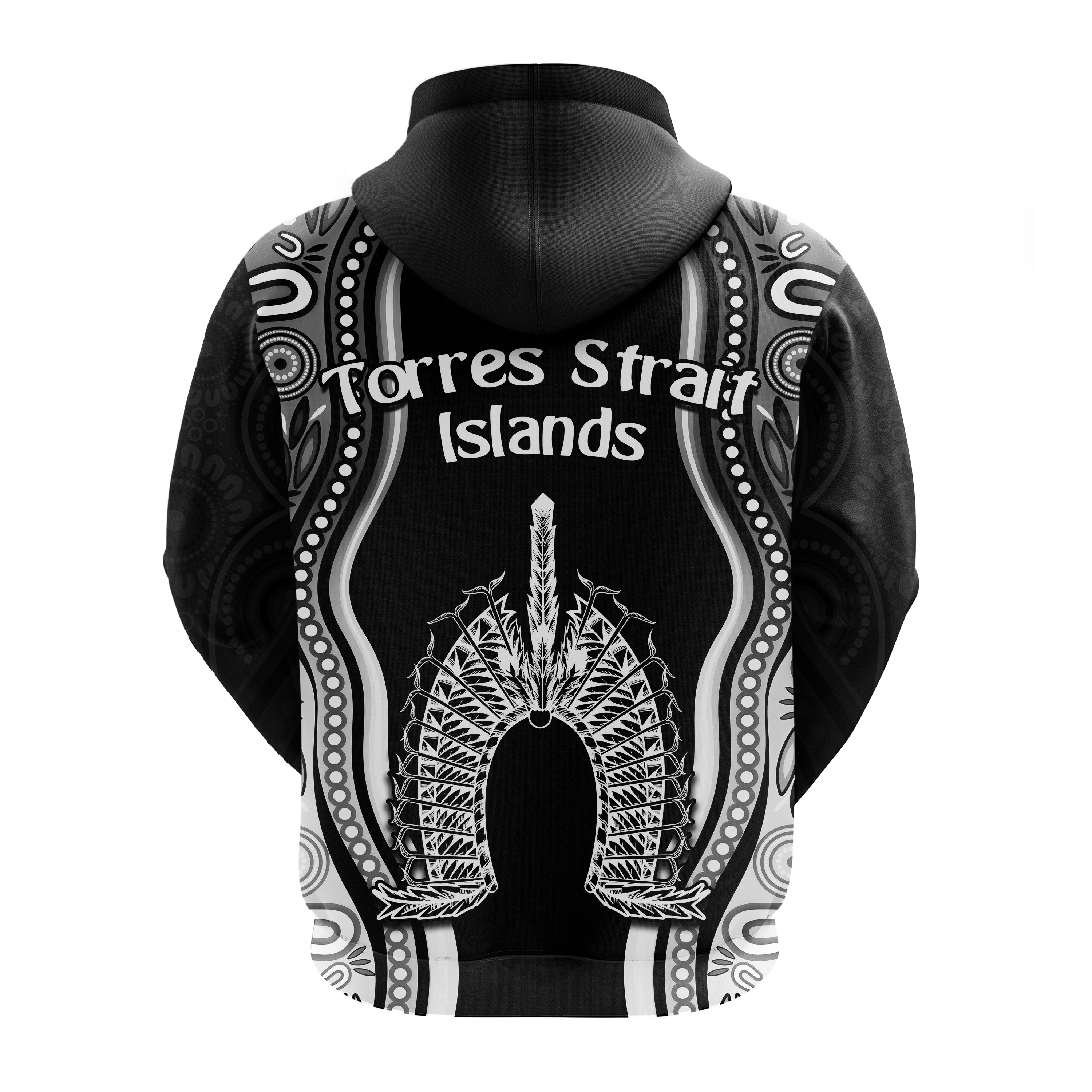 torres-strait-islands-zip-hoodie-the-dhari-mix-aboriginal-turtle-version-black