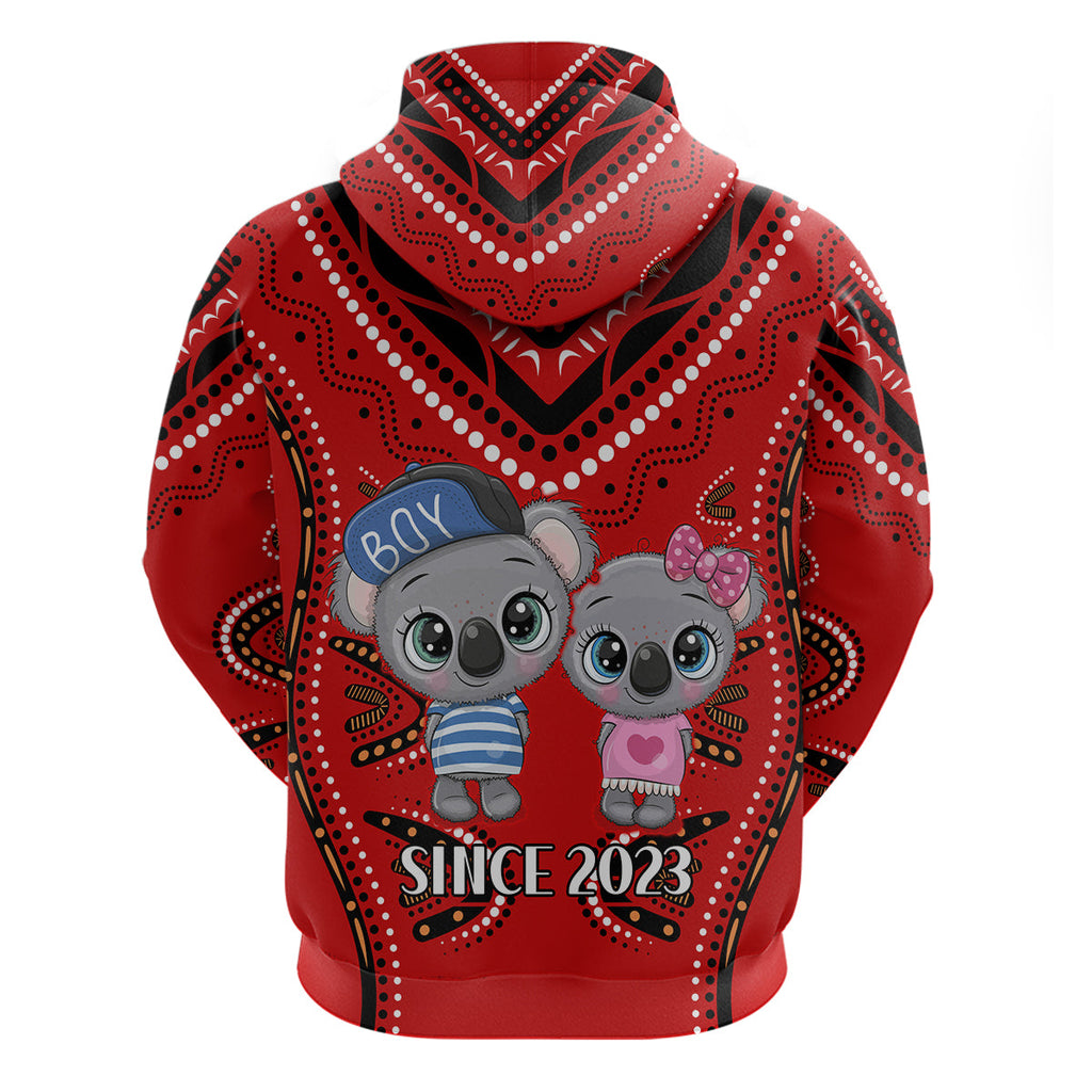 (Custom Personalised) Australia Valentine Cute Koala Couple Hoodie Aboriginal Valentine Red LT13