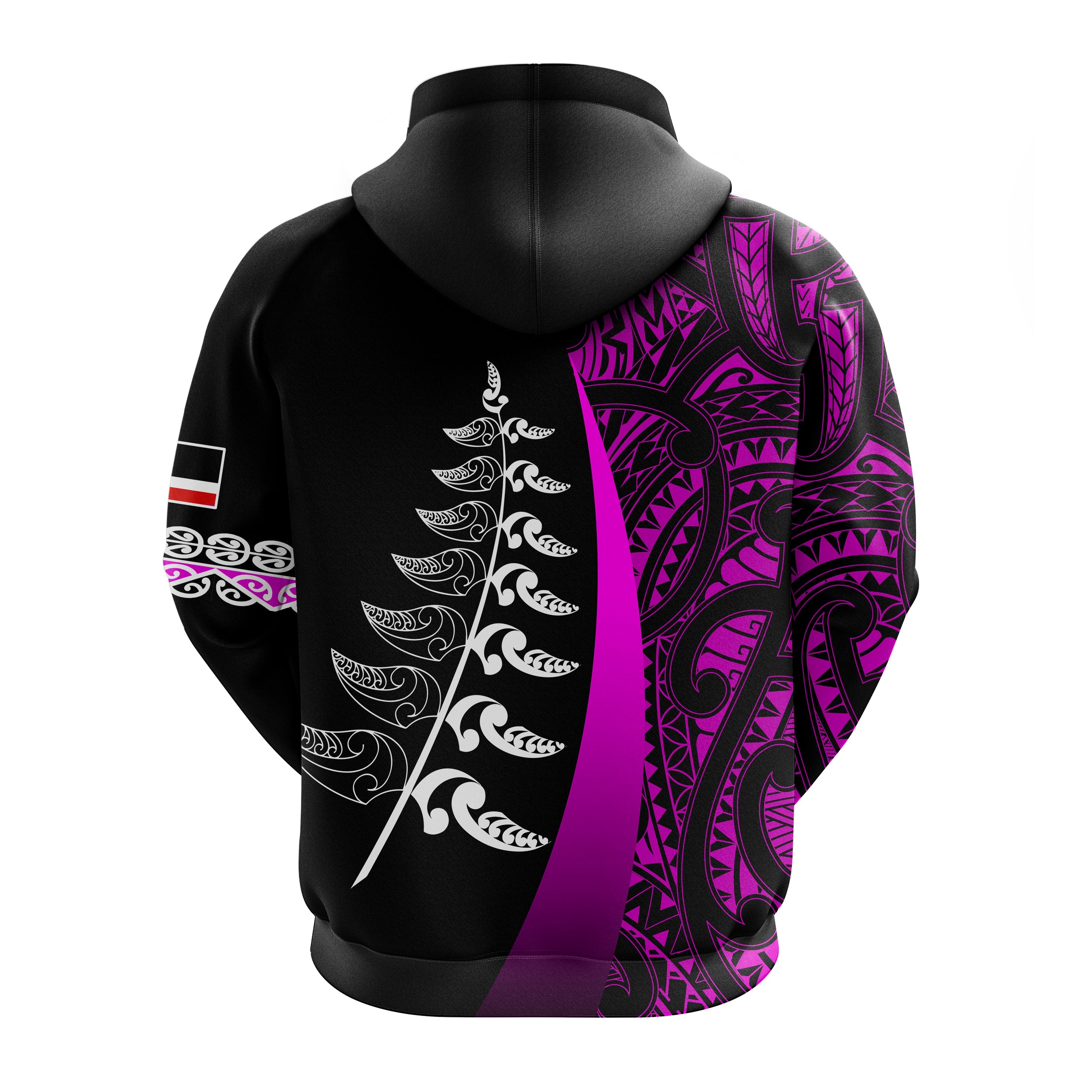 custom-personalised-waitangi-day-hoodie-maori-mix-fern-style-purple