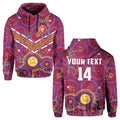 (Custom Text And Number) Brisbane Football Hoodie Indigenous Pattern Go Lions Unique Version LT14