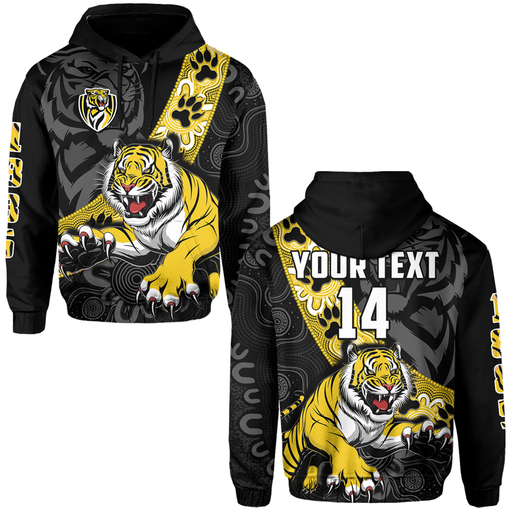 (Custom Text And Number) Richmond Football Hoodie Tigers 1885 Indigenous Basic Style LT14