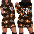 (Custom Text And Number) Wests Tigers Rugby Hoodie Dress Polynesian Tribal Mix Tropical Hawaiian Style LT14