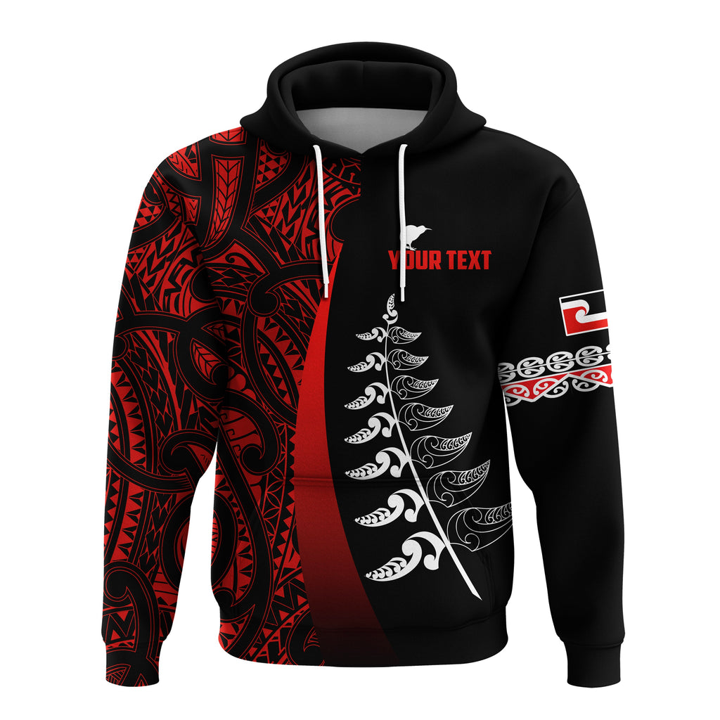 custom-personalised-waitangi-day-hoodie-maori-mix-fern-style-red