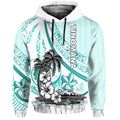 (TINOMANA) Hoodie - The Flow Of The Ocean Green White LT13