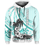 (TINOMANA) Hoodie - The Flow Of The Ocean Green White LT13