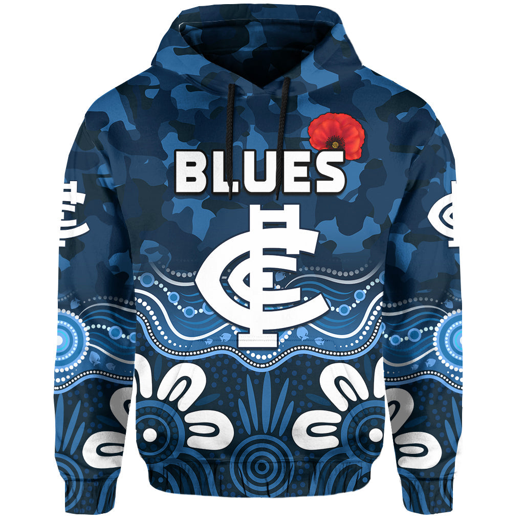 custom-text-and-number-blues-anzac-2022-hoodie-carlton-football-aboriginal-poppy