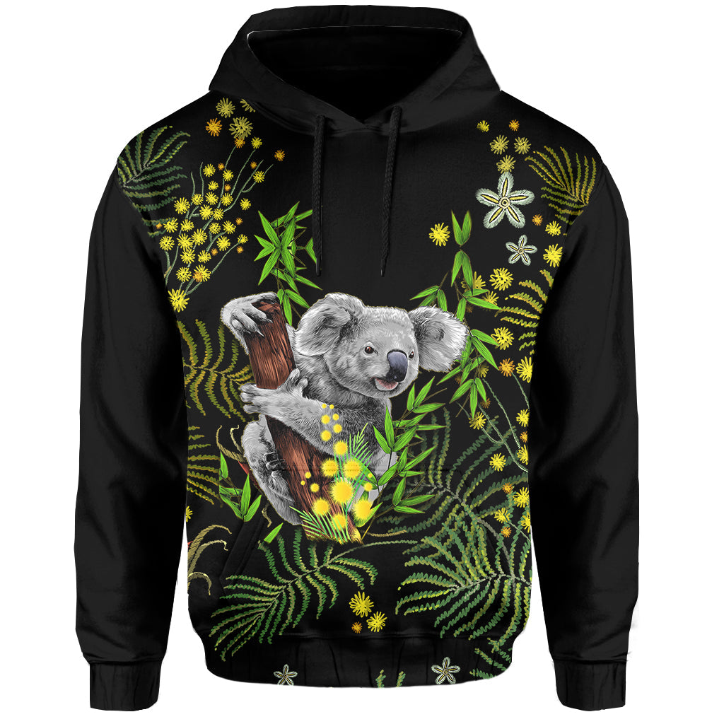golden-wattle-hoodie-koala-australia-acacia-pycnantha-version-simple