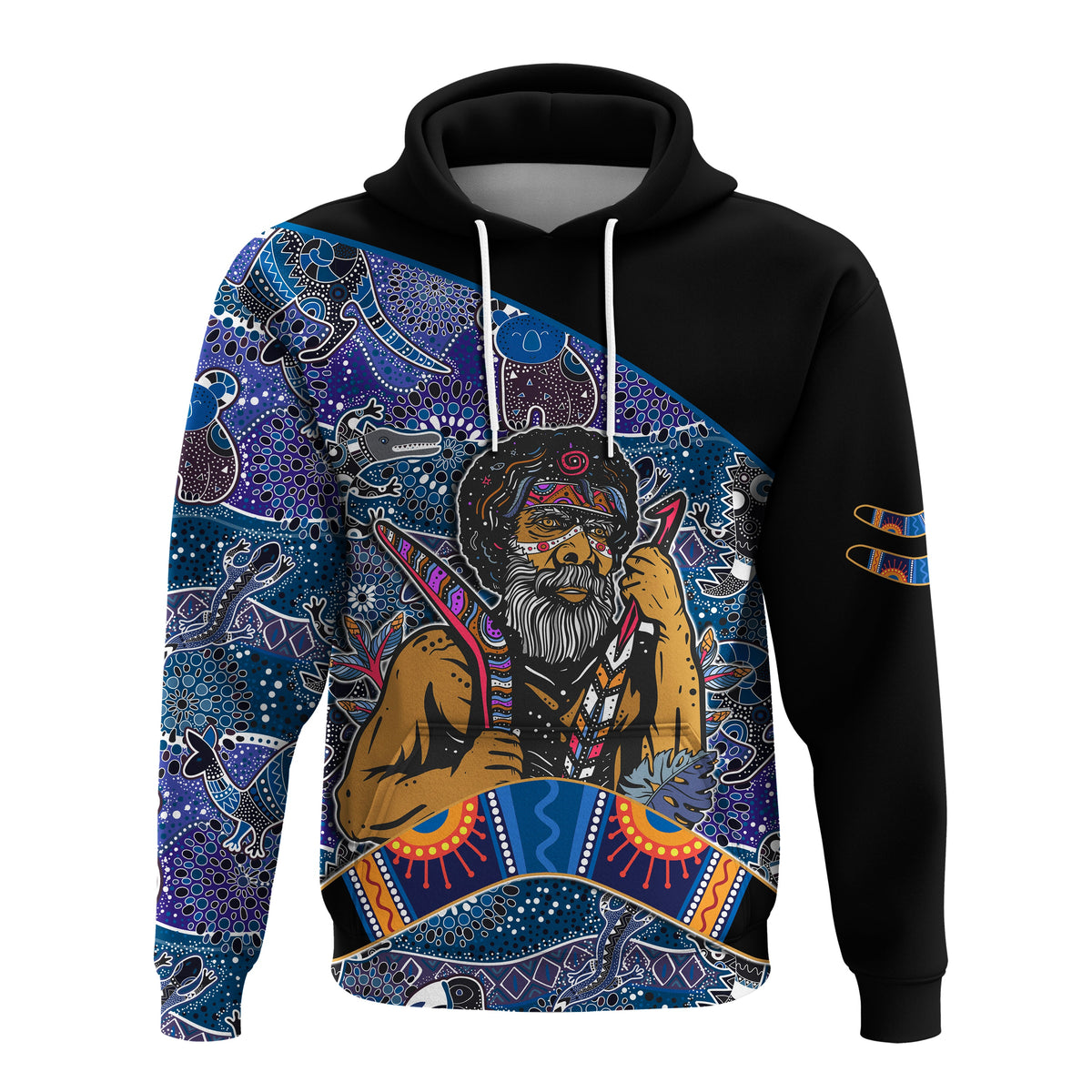 australian-boomerang-hoodie-indigenous-australia-blue-graceful