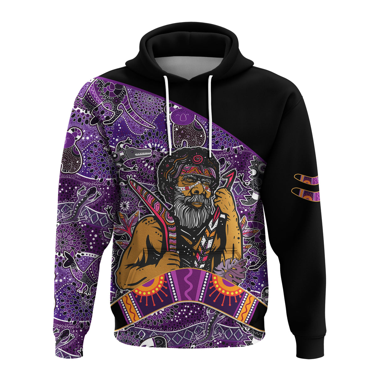 australian-boomerang-hoodie-indigenous-australia-purple-graceful
