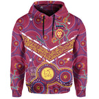 (Custom Text And Number) Brisbane Football Hoodie Indigenous Pattern Go Lions Unique Version LT14