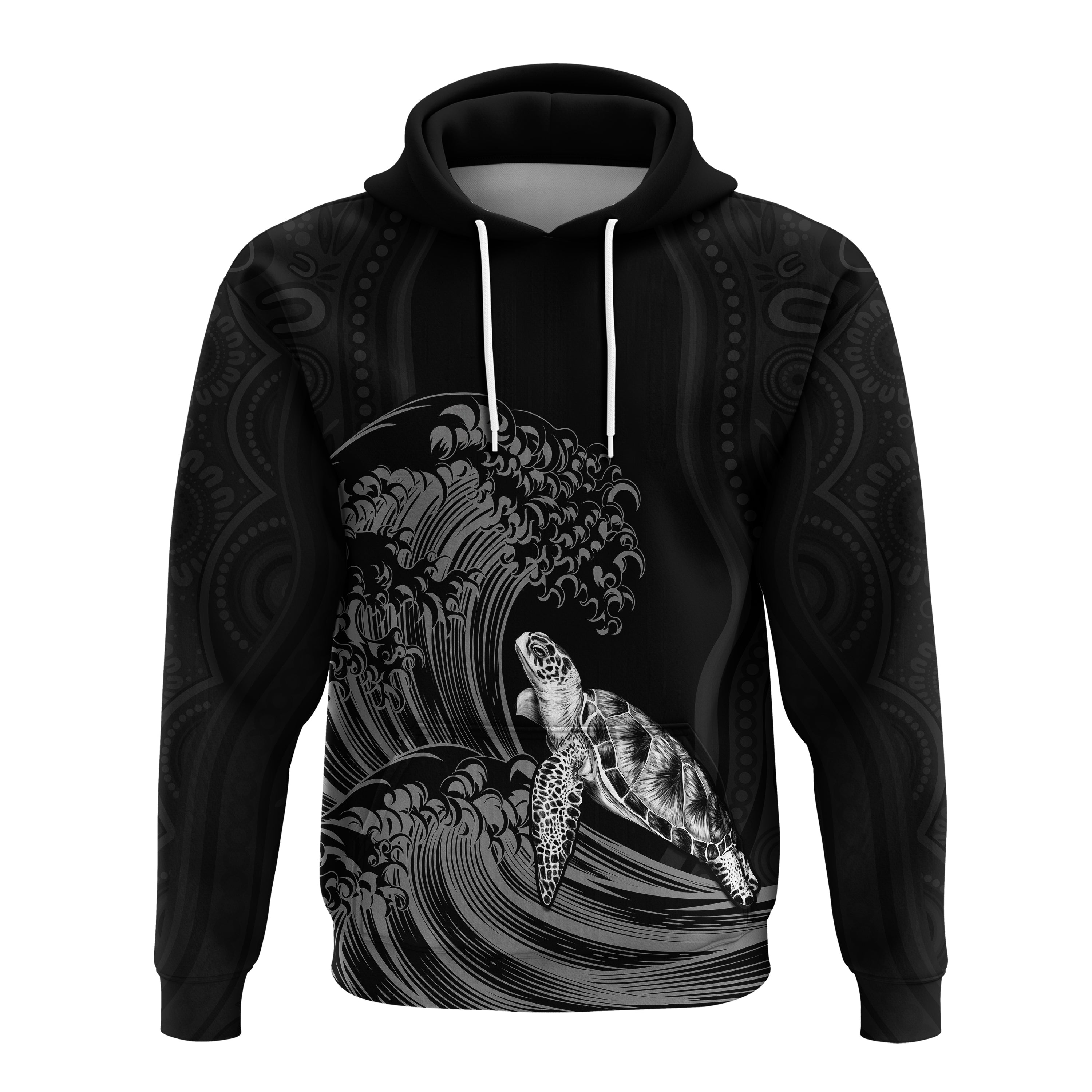 torres-strait-islands-hoodie-the-dhari-mix-aboriginal-turtle-version-black
