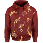 custom-personalised-aboriginal-art-hoodie-animals-australia-version-maroon