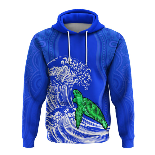 torres-strait-islands-hoodie-the-dhari-mix-aboriginal-turtle-version-blue