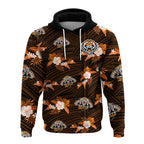 (Custom Text And Number) Wests Tigers Rugby Hoodie Polynesian Tribal Mix Tropical Hawaiian Style LT14