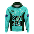 Australia Soccer Hoodie Sam Kerr Matildas World Cup Turquoise LT14