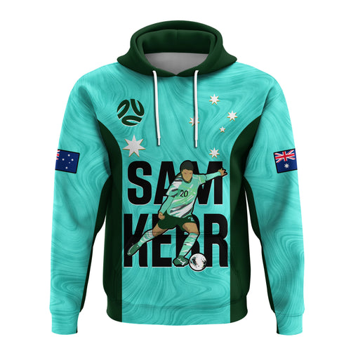 Australia Soccer Hoodie Sam Kerr Matildas World Cup Turquoise LT14