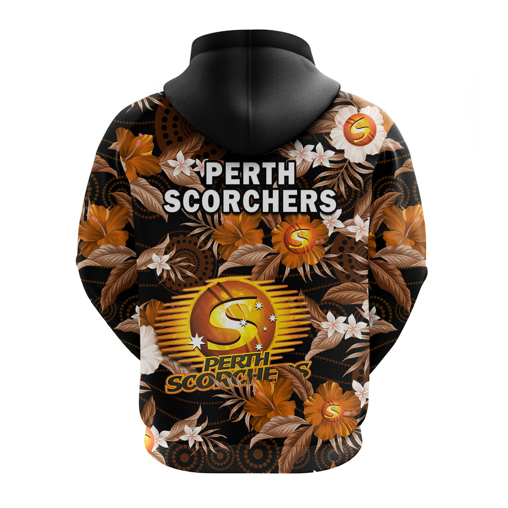 perth-scorchers-cricket-hoodie-aboriginal-art-mix-tropical-flowers