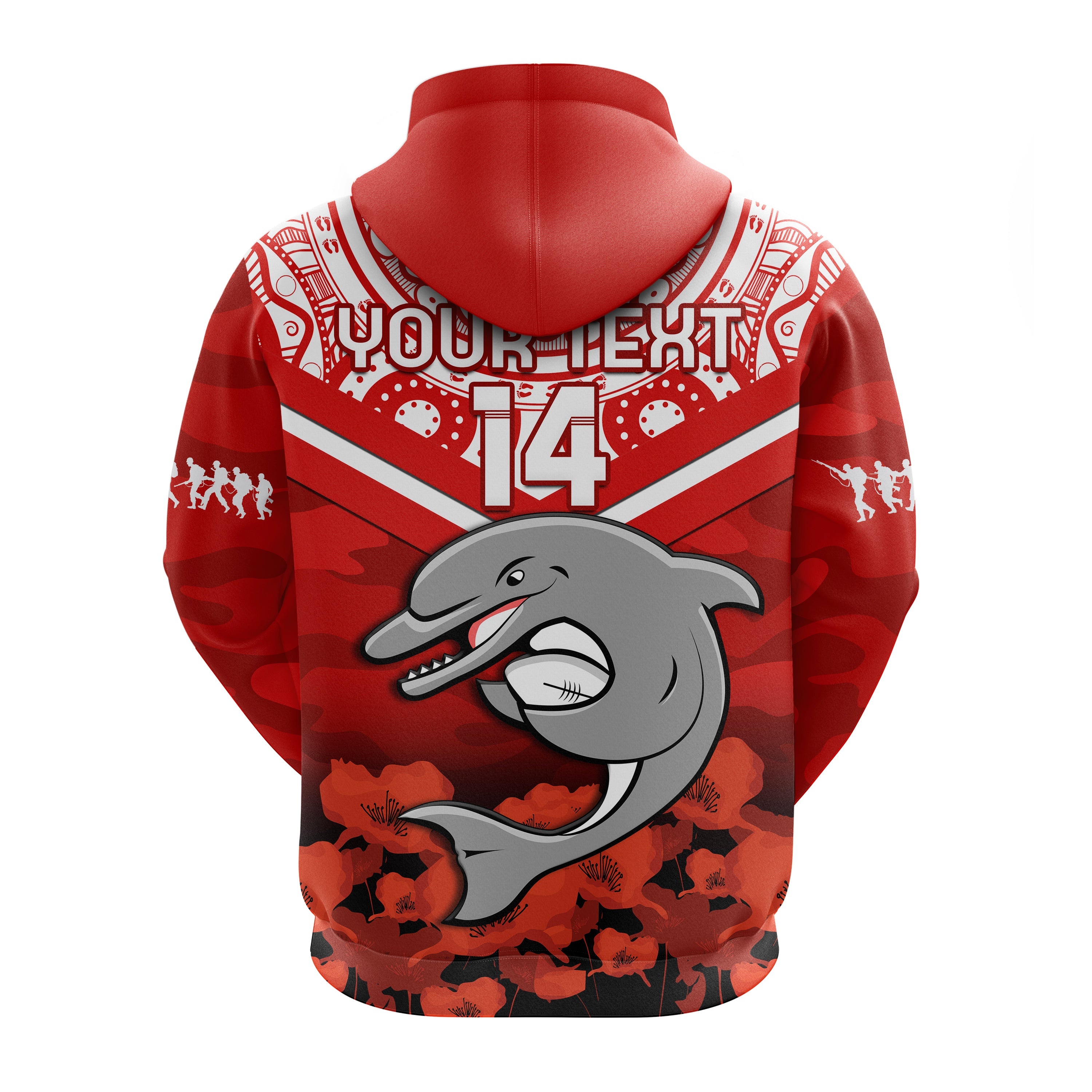 custom-text-and-number-dolphins-rugby-anzac-2023-hoodie-dots-poppy-mix-camouflage-lest-we-forget